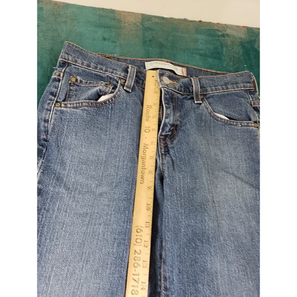 Levis 505 Jeans Size 6 Long Womens Blue Stretch Pants Denim Mid Rise Straight - Picture 6 of 13